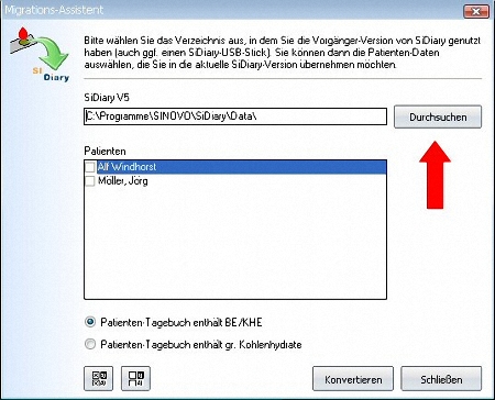 Migrations-Assistent SiDiary 2